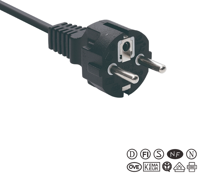 JT003-B/FY003-B 16A 250V Трехконтактная вилка европейского стандарта