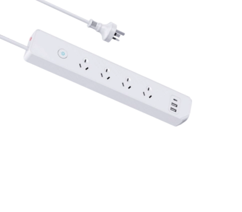 AU05 Удлинитель австралийского типа с 4 розетками, 2 портами USB-A и 1 портом USB-C